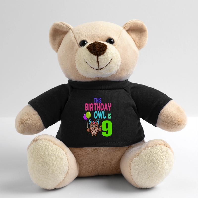 Eule Geburtstag Kinder Mädchen 9. Geburtstag Eule Liebhaber Teddy