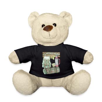 Camping, camping nerd, sac à dos, drôle de dicton - Nounours - noir - Devant