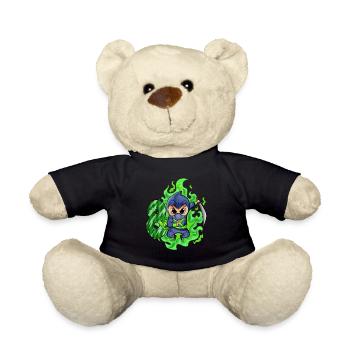 Boy 8 years 8th birthday Boy Ninja Green - Teddy Bear - black - Front