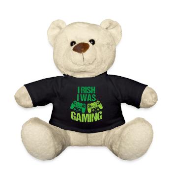 Irish I Was Gaming St Patrick's Day - Teddy Bear - black - Front