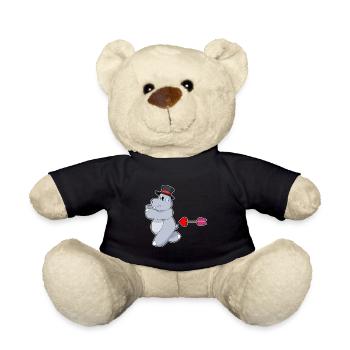 Hippopotamus Groom Top Hat Wedding - Teddy Bear - black - Front