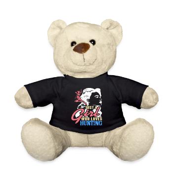 Juste une fille qui aime chasser le T-shirt Retro Hunter - Nounours - noir - Devant