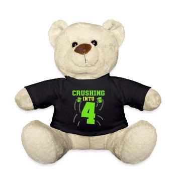 Monster Truck Geburtstag für Jungen 4 Jahre Geburtstag - Teddy - Schwarz - Vorne