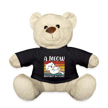 Un meau masse le cœur - Nounours - noir - Devant