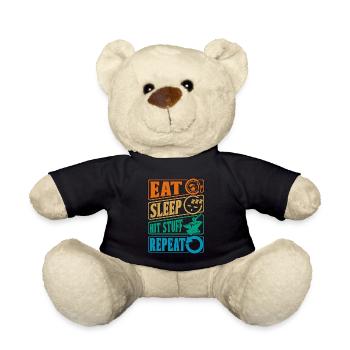 Forging Eat Sleep Hit Retro Goldsmith Blacksmiths - Teddy Bear - black - Front