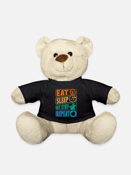 Forger Eat Sleep Hit Retro Goldsmith Blacksmiths - Nounours - noir