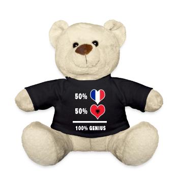 Albania and France 100% genius - Teddy Bear - black - Front