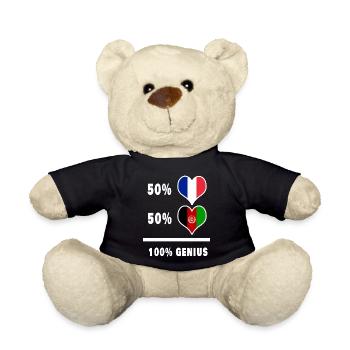 Afghanistan and France 100% genius - Teddy Bear - black - Front