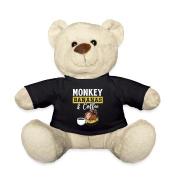 Monkey Bananas & Coffee - Orangutans Monkey - Teddy - Schwarz - Vorne