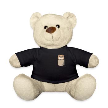 Suricate drôle dans la poche de poitrine Imprimer Cadeau - Nounours - noir - Devant