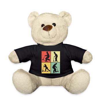 Scooter Stunt Scooter for Kids Retro - Teddy Bear - black - Front