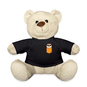 Suricate drôle dans la poche de poitrine Imprimer Cadeau - Nounours - noir - Devant