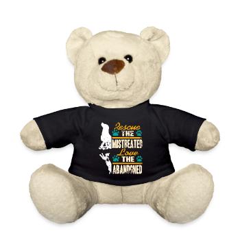Rescue The Mistreated Love The Abandoned Animal - Teddy - Schwarz - Vorne