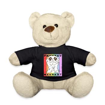 Protect MEERKAT Retro Vintage Animal Lover - Teddy Bear - black - Front