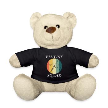 Flutist Squad Professional Orchestra Flutist Music - Teddy Bear - black - Front