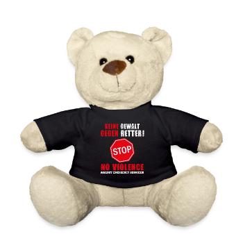 Keine Gewalt gegen Retter - gewaltfreie Einsätze! - Teddy - Schwarz - Vorne