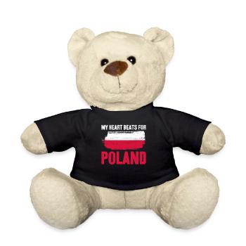Polen Polnische Flagge Pole - Teddy - Schwarz - Vorne
