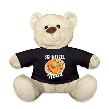 Schnitzel Held Fleisch Geschenk - Teddy - Schwarz - Vorne