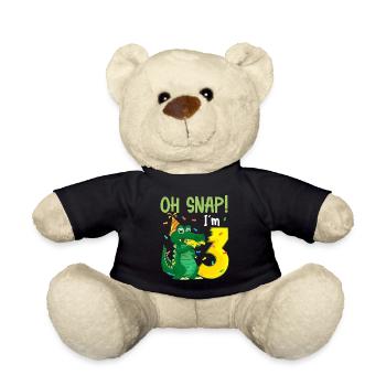 Oh Snap Ich bin 3 Krokodil 3. Geburtstag Alligator - Teddy - Schwarz - Vorne