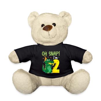 Oh Snap Ich bin 2 Krokodil 2. Geburtstag Alligator - Teddy - Schwarz - Vorne