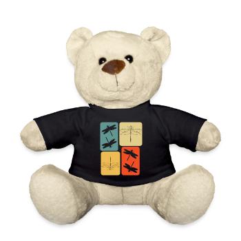 Dragonflies insects retro Dragonfly - Teddy Bear - black - Front