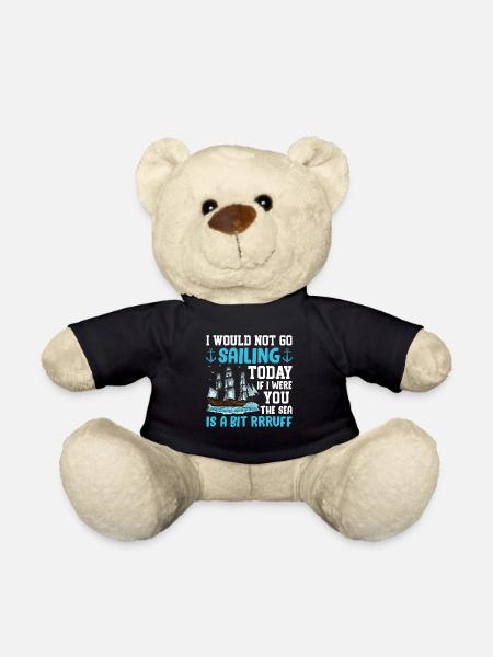 Yacht sail that says funny sailboat - Teddy Bear - black
