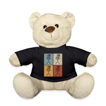 Podcast Microphone Funny Stick Figure Podcast - Teddy - Schwarz - Vorne