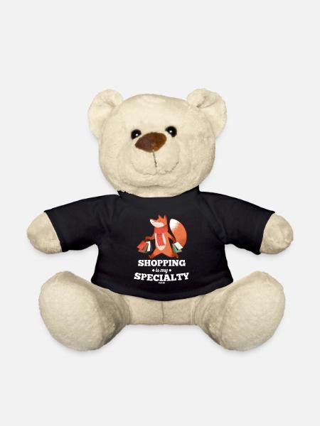 Red fox shopping nature forest animal wild dog - Teddy Bear - black