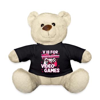 Valentinstag gaming funny design - Teddy - Schwarz - Vorne