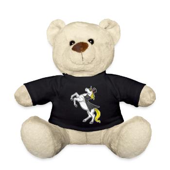 Unicorn Superhero Cloak - Teddy Bear - black - Front