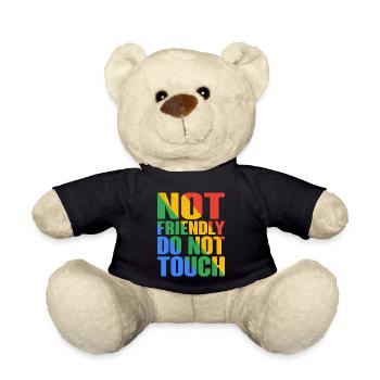 Not Friendly, Do Not Touch 17 - Teddy Bear - black - Front