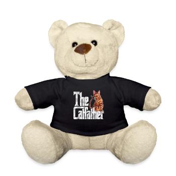 Cat Dad The Catfather Crazy Cat Father Kitty Daddy - Teddy Bear - black - Front