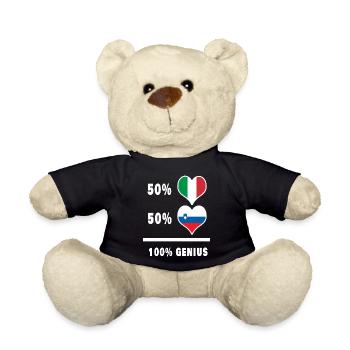 Slowenien und Italien Flaggen 100% genial - Teddy - Schwarz - Vorne