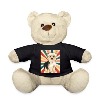 Niedliche Yorkshire Terrier Hunderasse 80er 90er Jahre Retro - Teddy - Schwarz - Vorne