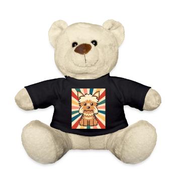 Niedliche Yorkshire Terrier Hunderasse 80er 90er Jahre Retro - Teddy - Schwarz - Vorne