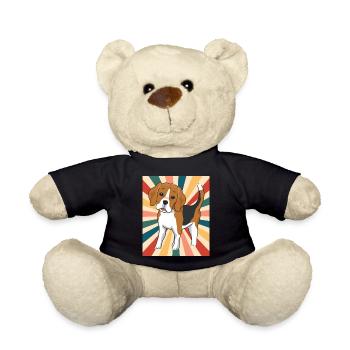 Mignon Beagle Dog Breed 80s 90s Retro Style Vintage - Nounours - noir - Devant