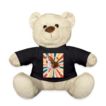 Nette Beagle Hunderasse 80er 90er Jahre Retro Stil Vintage - Teddy - Schwarz - Vorne