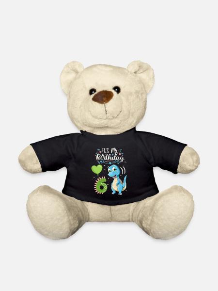 6. Geburtstag Dinosaurier, Dino-Kind, 6 Jahre alt - Teddy - Schwarz