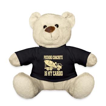 Pouring Concrete Is My Cardio Retro Funny Mason - Teddy Bear - black - Front