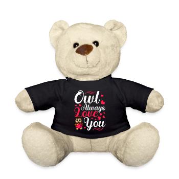 Eule Immer Liebe Dich Valentinstag Tier Tierwelt - Teddy - Schwarz - Vorne