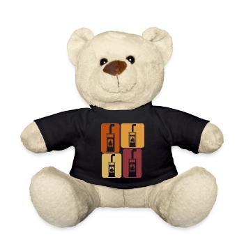 Fireplace Stove Firewood Retro Woodburning Stove - Teddy Bear - black - Front