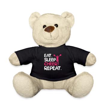 Eat Sleep Cheer Repeat Cheerleading TShirt - Teddy - Schwarz - Vorne