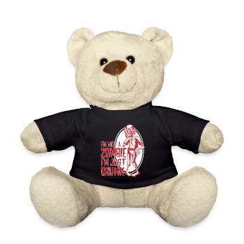 Im Not A Zombie Im Just Drunk - Teddy Bear - black - Front