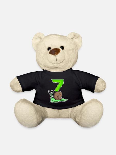 7 Jahre alt - 7. Geburtstag mit Tier Motiv - Teddy - Schwarz