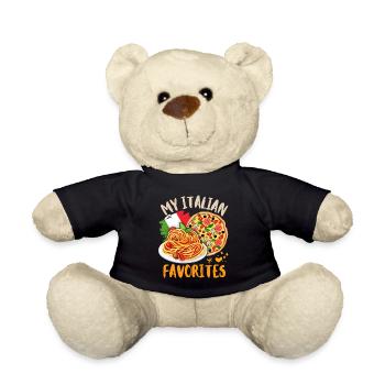 Pizza-Pasta, italienische Küche, leckeres Italien - Teddy - Schwarz - Vorne