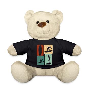 Surfer Retro Surfing Planche de surf - Nounours - noir - Devant