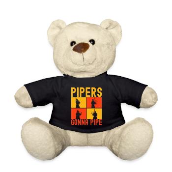 Bagpipes Bagpipers - Teddy Bear - black - Front