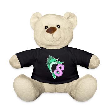 8 Jahre alt - 8. Geburtstag mit Tier Motiv - Teddy - Schwarz - Vorne