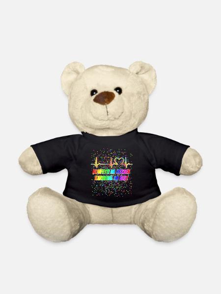 EKG Kurve - Herzkurve - Puls - Karneval - Konfetti - Teddy - Schwarz