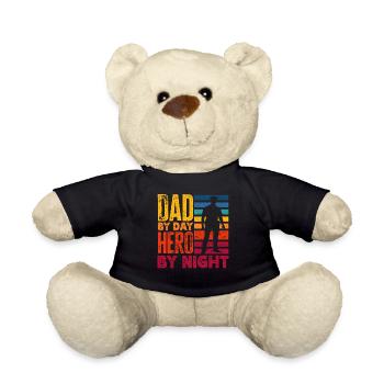 Dad by Day Hero by Night Father's Day Design for - Teddy - Schwarz - Vorne